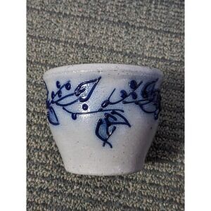 Vintage Salmon Falls Pottery Blueberry Berry Vine Votive Cup 2.5 Inch Salt Glaze
